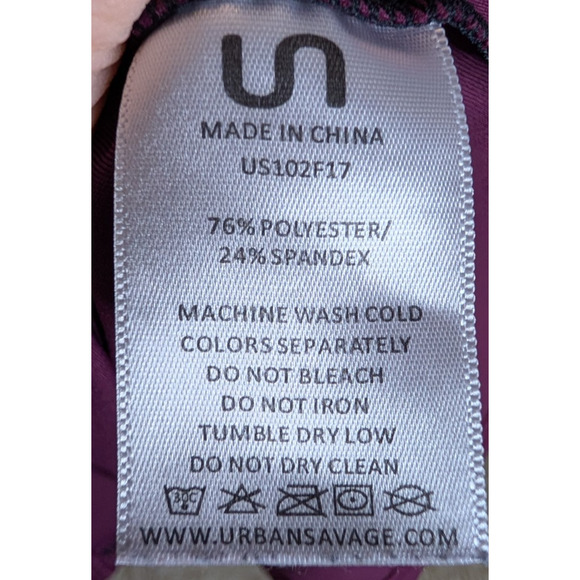 Urban Savage Womens Black Purple Mesh Inset Racerback Tank Small Active Yoga - Picture 6 of 7